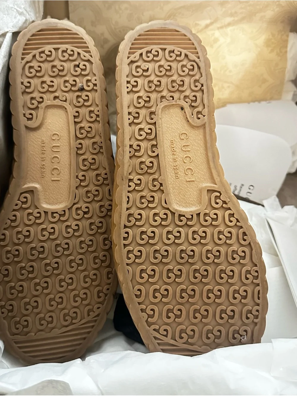 Gucci Brown Beige Tan Maxi GG Canvas High-Top Sneakers